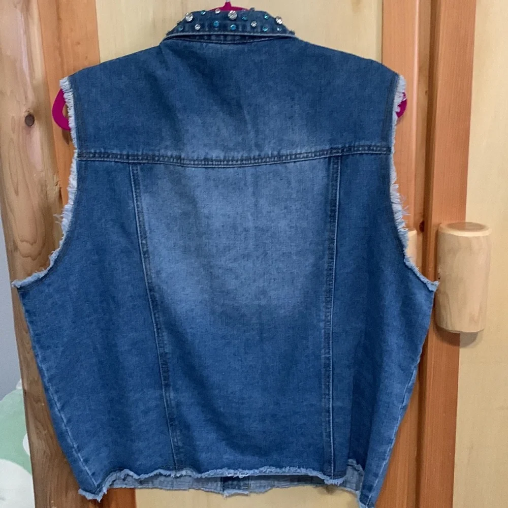Vocal Embellished Denim Vest - Picture 2 of 4